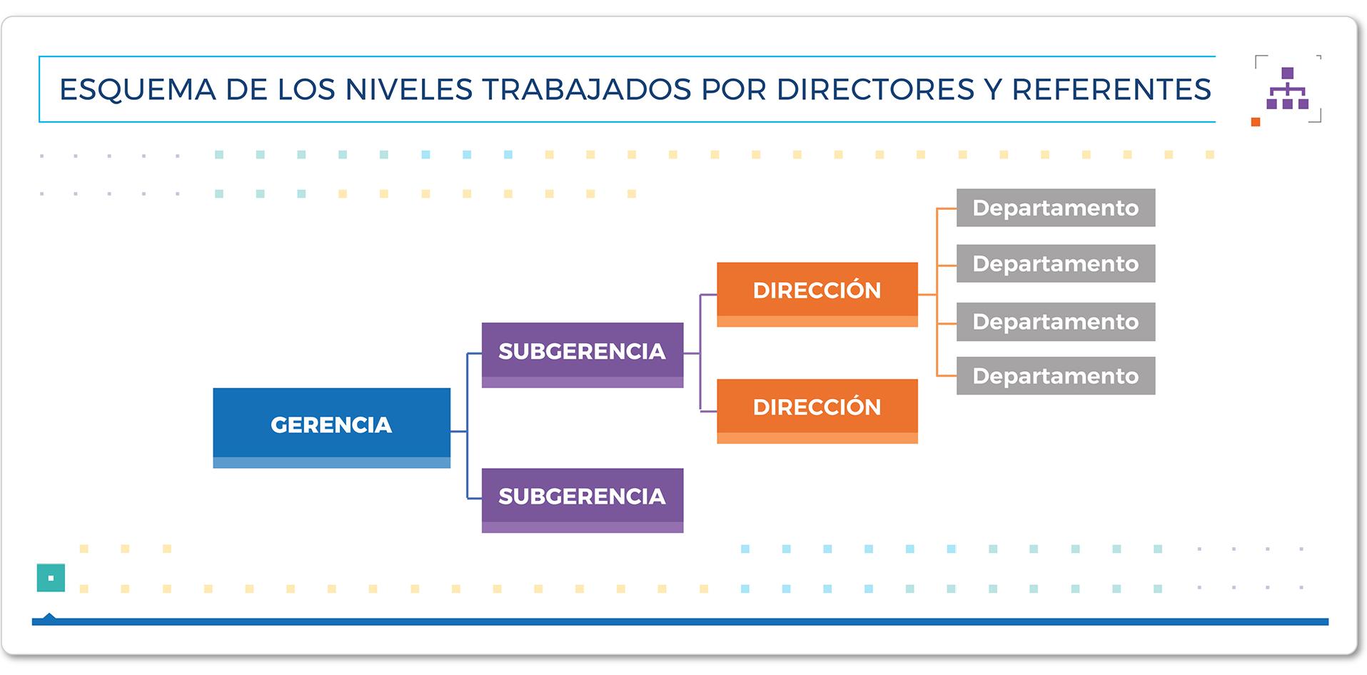 Esquema de los niveles trabajados por directores y referentes